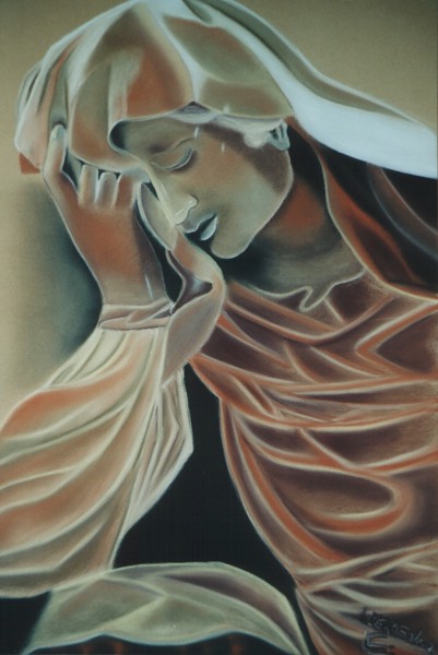 017 La Douleur.jpg - Commande (50x65 cm)   &nbsp;Vendu&nbsp; 